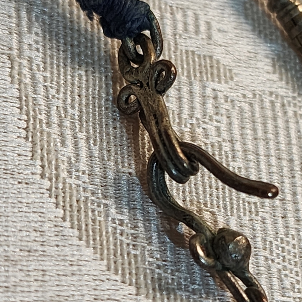 DNMD Limited ANTIQUE Silver Beaded Necklace With Lapis Accents & Enamel Necklace - Picture 9 of 16